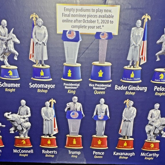 RARE COMPLETE 2020 Election Battle for White House Chess Set Trump Biden Kamala - Picture 10 of 11